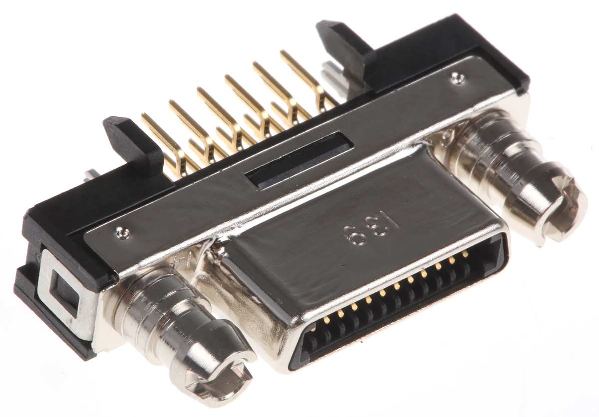 3M SDR 122 26 Way Through Hole D-sub Connector Socket, 0.8mm Pitch
