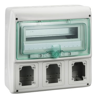 Schneider Electric Mureva Light Grey Smooth Polymer Electrical Enclosure, IEC, IP65,  Surface Mount, 1 Gangs, 335 x 340