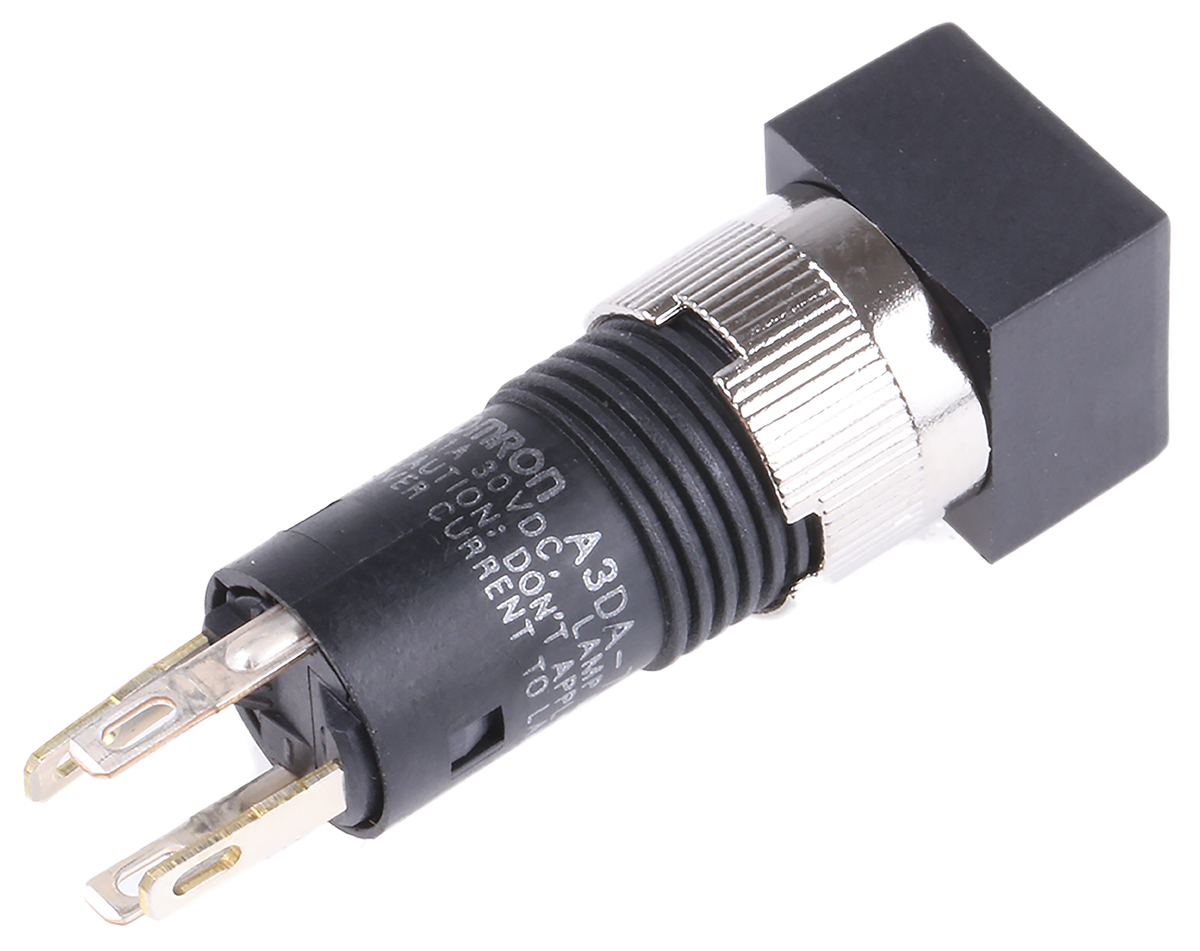 Omron A3D Series Illuminated Push Button Switch, Latching, Panel Mount, 8mm Cutout, SPST, 30V dc, IP40