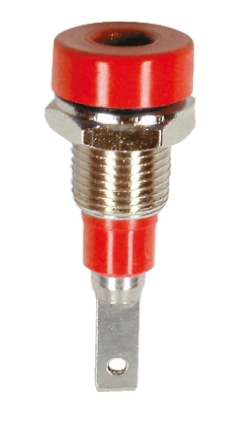Staubli Red Female Banana Socket, 2mm Connector, Tab Termination, 10A, 30 V, 60V dc, Silver Plating