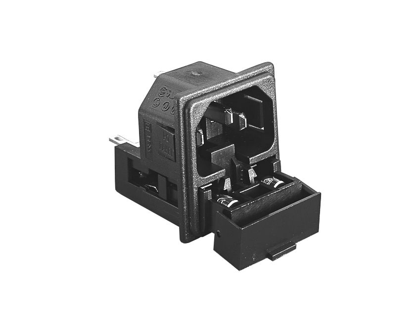Bulgin Snap-In IEC Connector Male, 10A, 250 V, Fuse Size 5 x 20mm