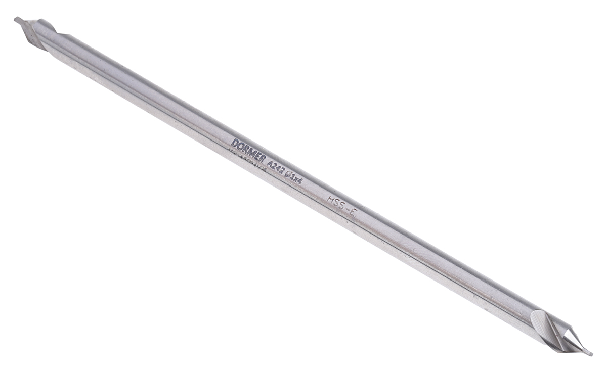 Dormer A2421 Series HSS-E Centre Drill Bit, 1mm Diameter, 100 mm Overall