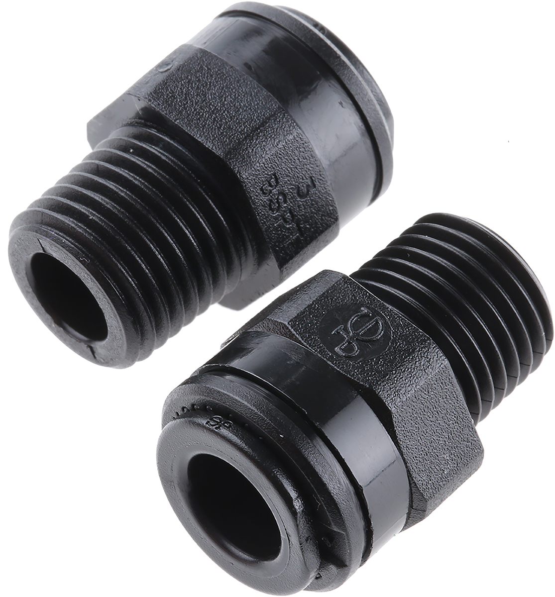 John Guest PM Series Straight Threaded Adaptor, R 1/4 Male to Push In 8 mm, Threaded-to-Tube Connection Style
