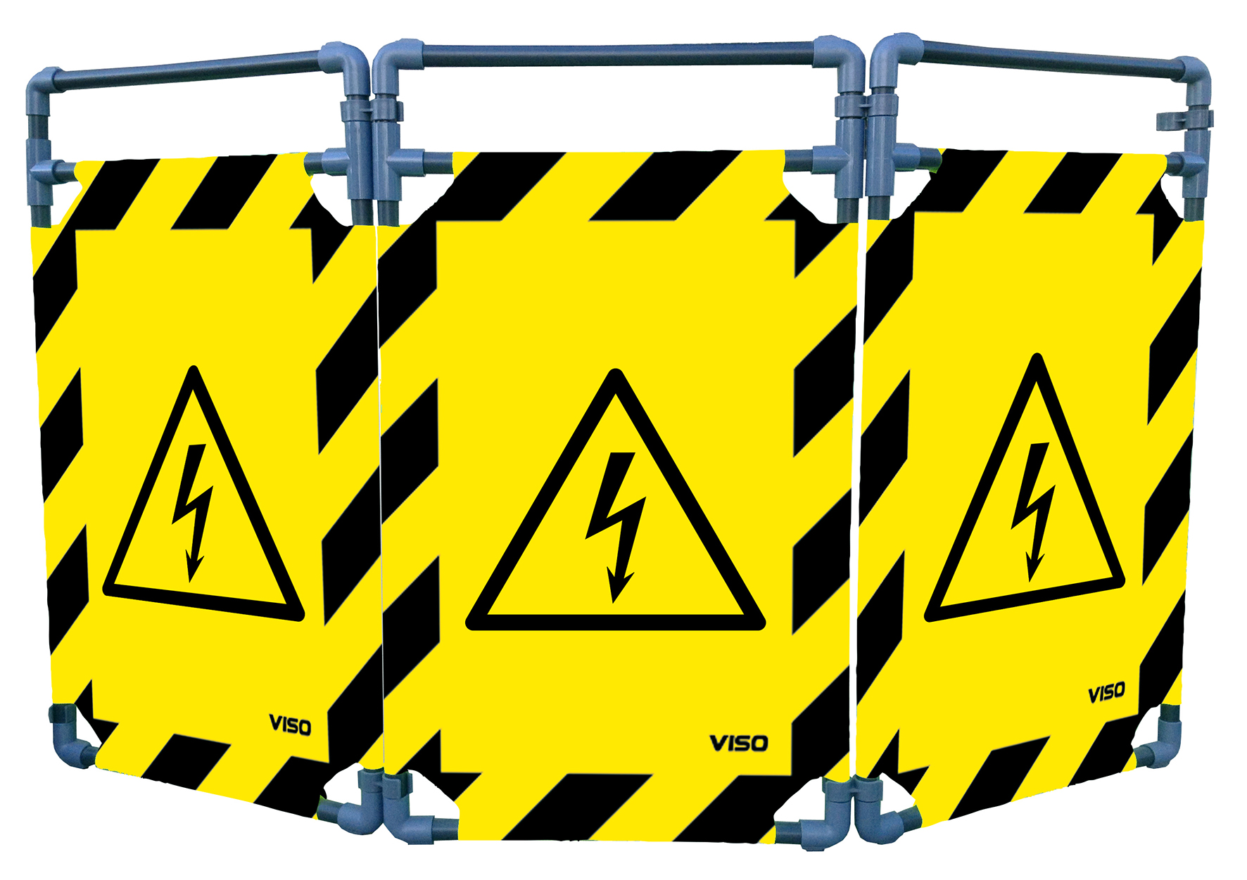 Viso Black & Yellow PVC Folding Barrier