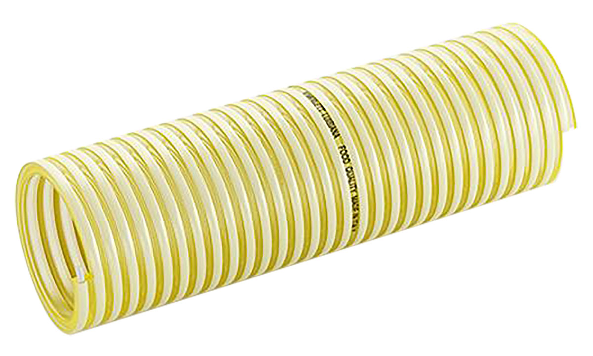 Contitech Luisiana PVC, Hose Pipe, 40mm ID, 47.6mm OD, Yellow, 10m