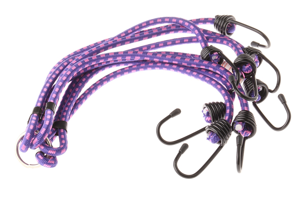 RS PRO 8 Hooks Bungee Cord, 800mm Long, 8 mm Diameter