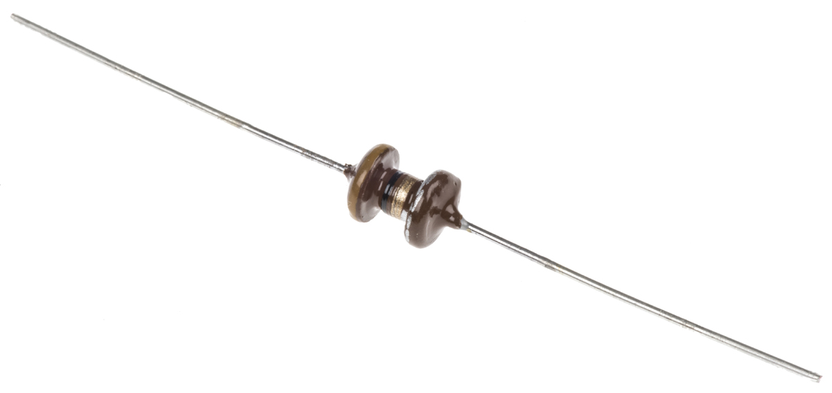 EPCOS 1 μH ±10% Ferrite Leaded Inductor, Max SRF:200MHz, Q:50, 4.45A Idc, 43mΩ Rdc, B82144F2