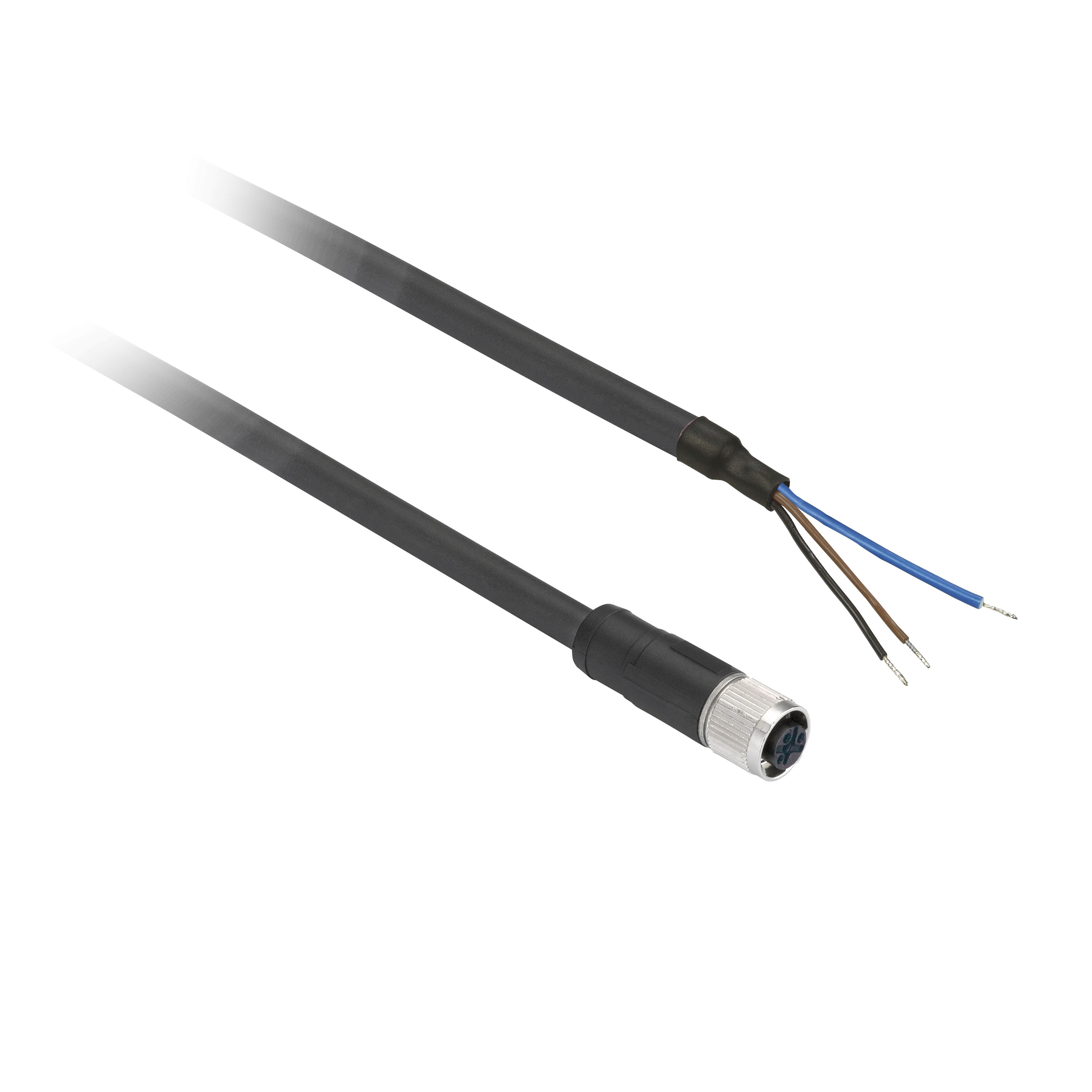 Telemecanique Sensors Female 3 way 8 mm Circular to Free End Sensor Actuator Cable, 2 m