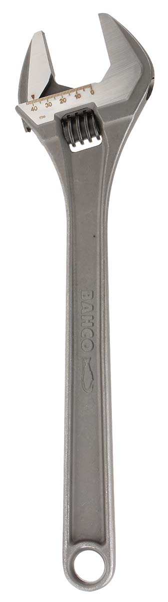 Bahco Adjustable Spanner, 380 mm Overall, 21.5mm Jaw Capacity, Metal Handle