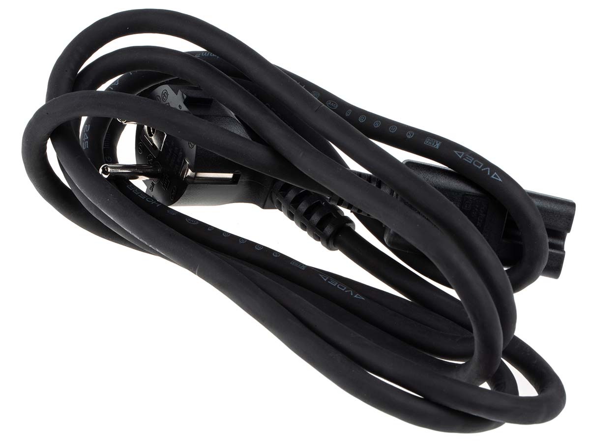 RS PRO Straight IEC C15 Socket to Right Angle CEE 7/7 Plug Power Cord, 2m