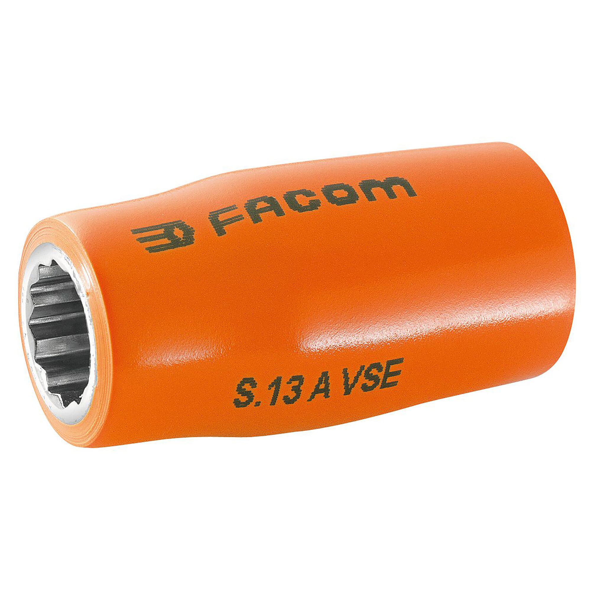 Facom 1/2 in Drive 22mm Insulated Standard Socket, 12 point, VDE/1000V, 52 mm Overall Length