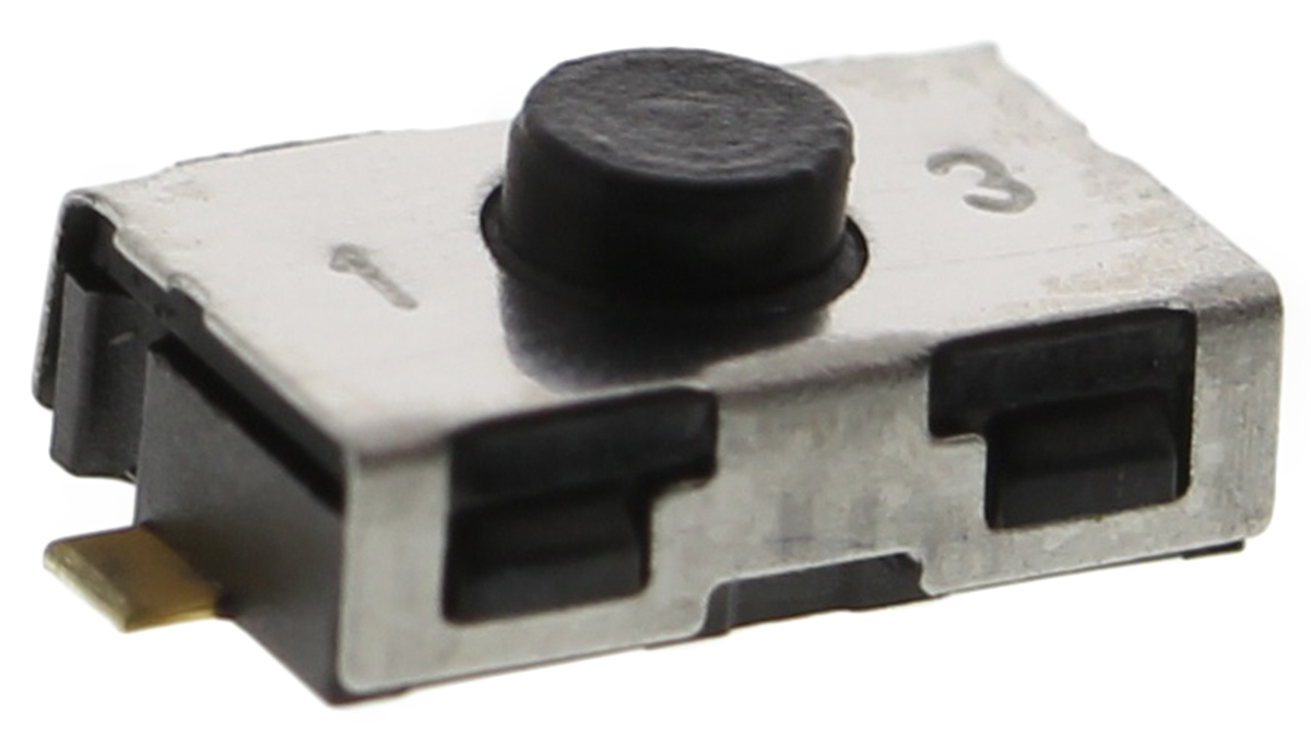 C & K IP50 Black Button Tactile Switch, SPST 10 mA @ 32 V dc 0.8mm Surface Mount