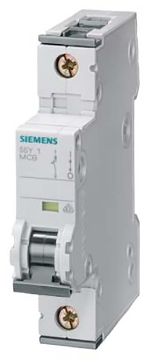 Siemens SENTRON 5SY5 MCB, 1P, 10A Curve C, 10 kA Breaking Capacity