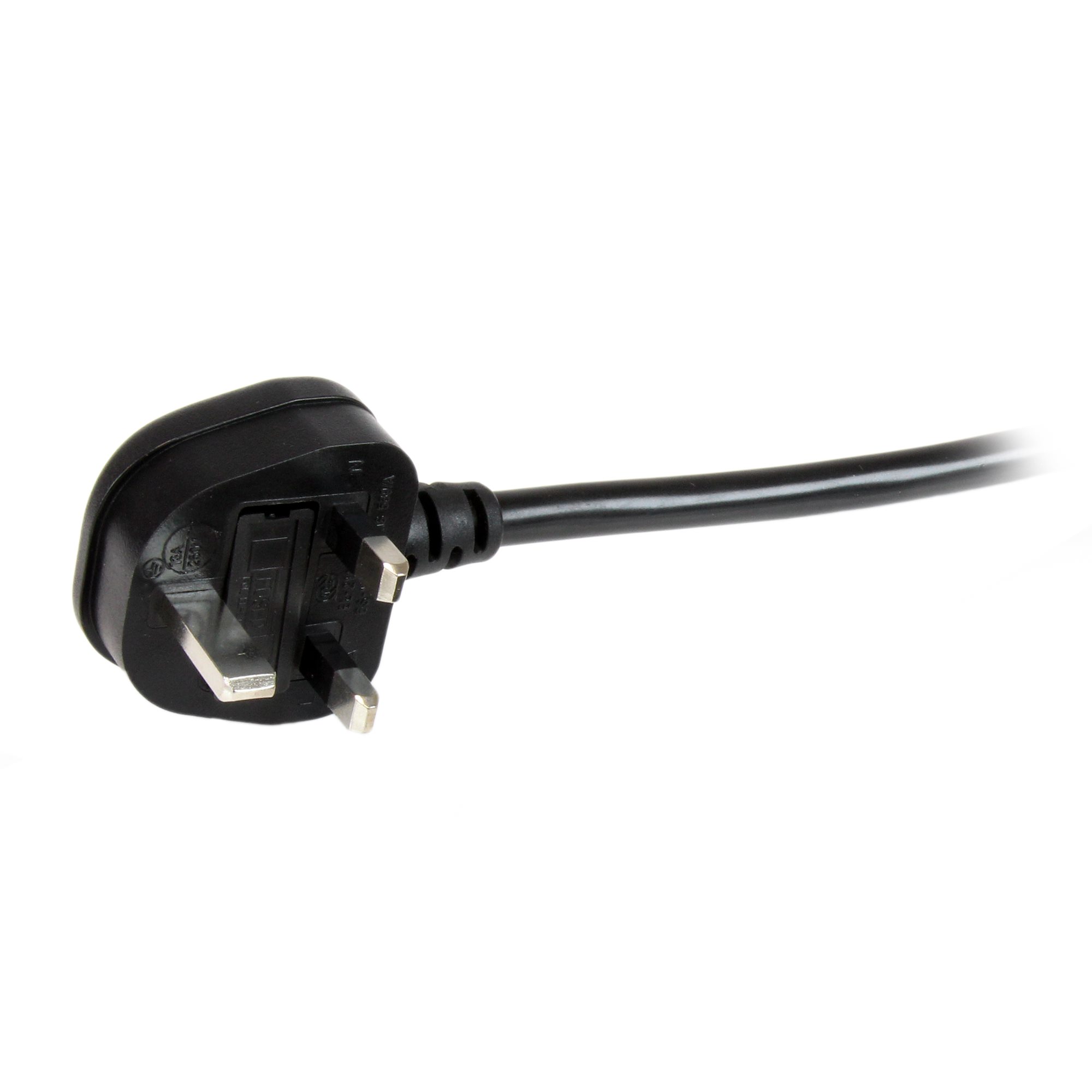 StarTech.com Right Angle CEE 7/7 Plug to Straight IEC C13 Socket Power Cord, 2m