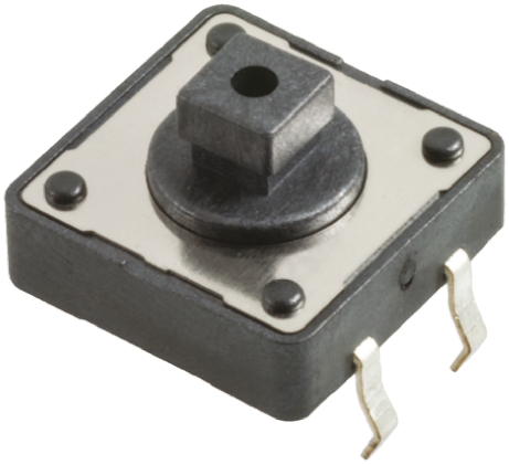 Wurth Elektronik Black Button Tactile Switch, SPST 50 mA @ 12 V dc 3.8mm Through Hole