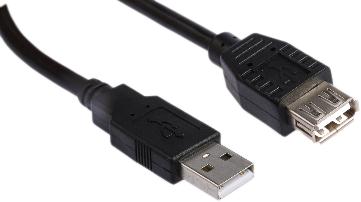 Roline USB 2.0, Male USB A to Female USB A, 1.8m