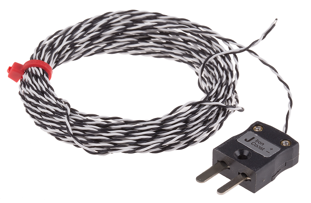 RS PRO Type J Exposed Junction Thermocouple 5m Length, 1/0.2mm Diameter, -75°C → +250°C