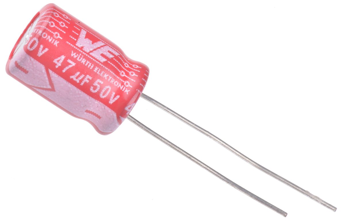 Wurth Elektronik 47μF Aluminium Electrolytic Capacitor 50V dc, Radial, Through Hole - 860240674005