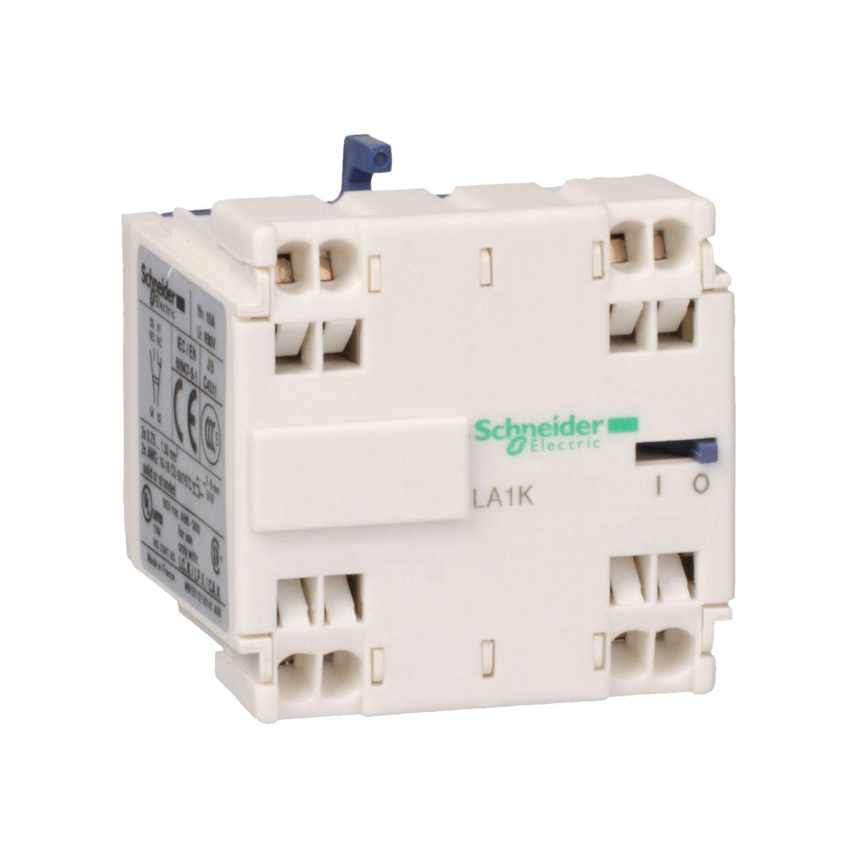 Schneider Electric Auxiliary Contact Block, 2 Contact, 2NC, Front Mount, TeSys LA1