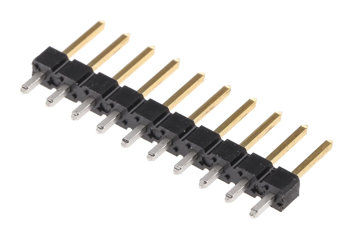 Amphenol Communications Solutions Bergstik Series Straight Through Hole Pin Header, 10 Contact(s), 2.54 mm Pitch, 1 Row,