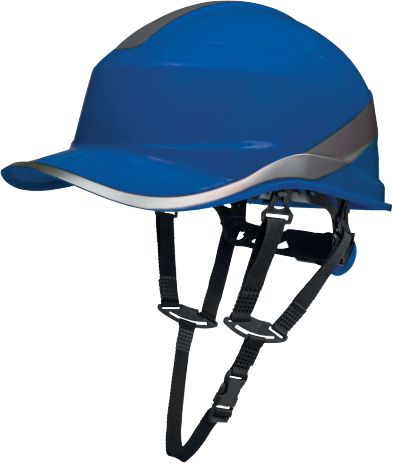 Delta Plus DIAMOND V UP Blue Safety Helmet with Chin Strap, AdjustableVentilated