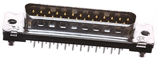 TE Connectivity Amplimite HD-20 25 Way Through Hole D-sub Connector Plug, 2.768mm Pitch, with 4-40 UNC PCB Retention