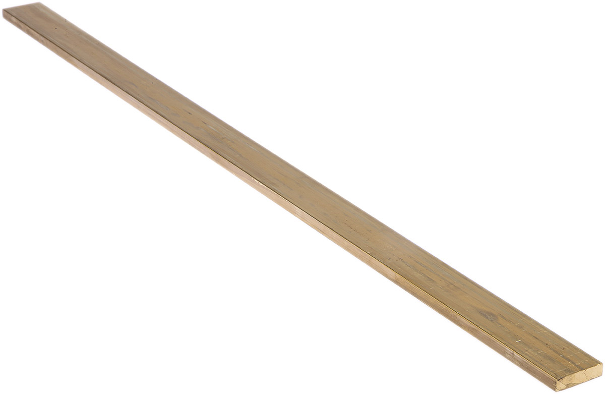 RS PRO Brass Flat Bar, 1in W, 1/4in H, 500mm L