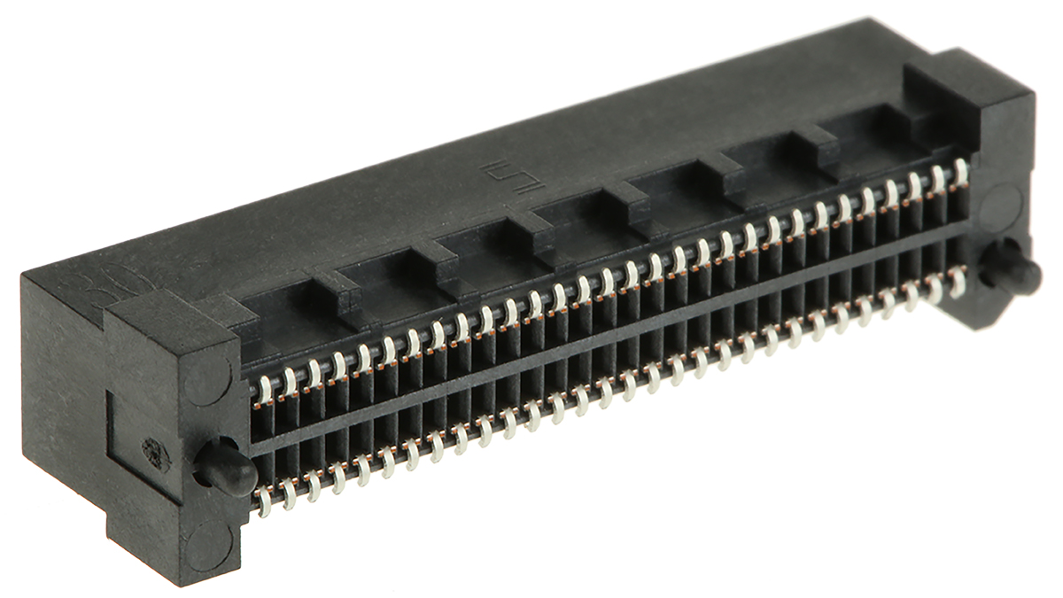 Samtec HSEC8-DV Series Female Edge Connector, Surface Mount, 60-Contacts, 0.8mm Pitch, 2-Row, SMT Termination