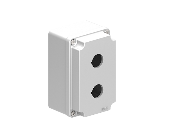 Lovato Grey Aluminium Alloy LPZM Empty Control Station - 2 Hole 22.5mm Diameter