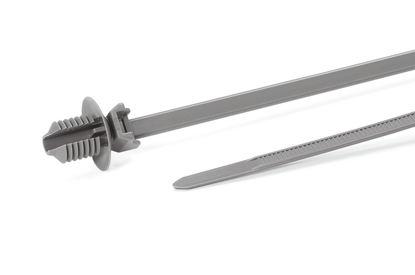 HellermannTyton Cable Tie, 163mm x 4.6 mm, Grey Polyamide 4.6, Pk-1000