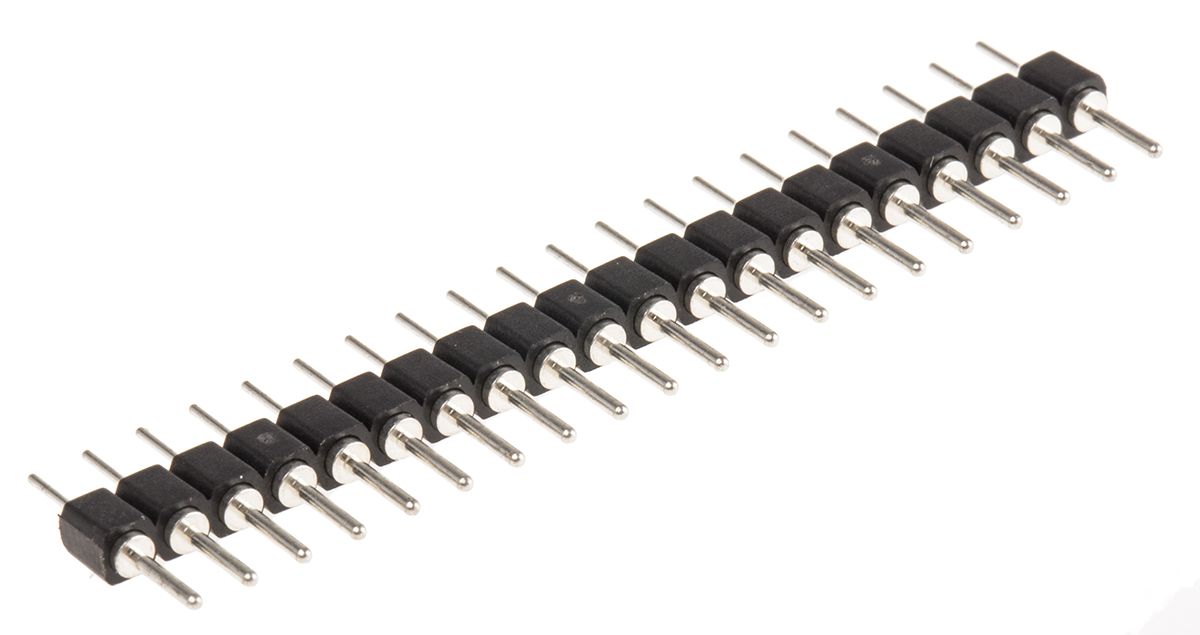 HARWIN D01-99 Series Straight Through Hole Pin Header, 20 Contact(s), 2.54 mm Pitch, 1 Row, Unshrouded
