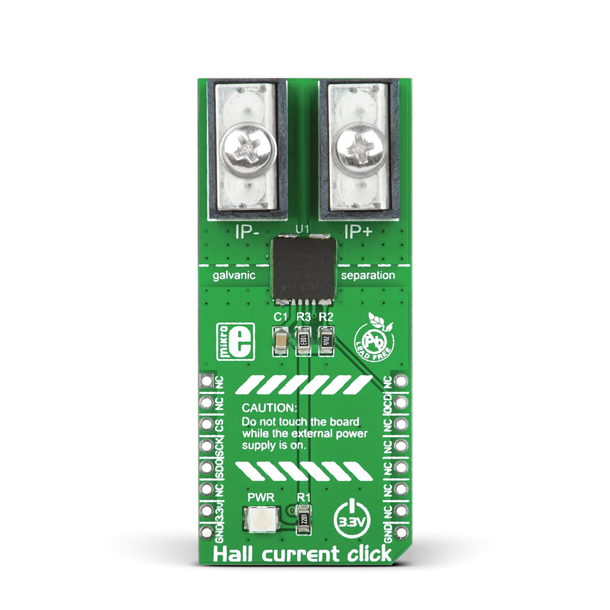 MikroElektronika Hall Current Click for TLI4970-D050T4 Contact-Free Measurement Systems