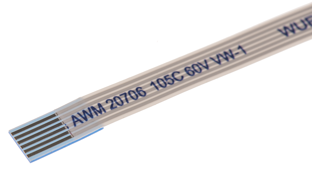Wurth Elektronik 6877 Series FFC Ribbon Cable, 6-Way, 0.5mm Pitch, 50mm Length