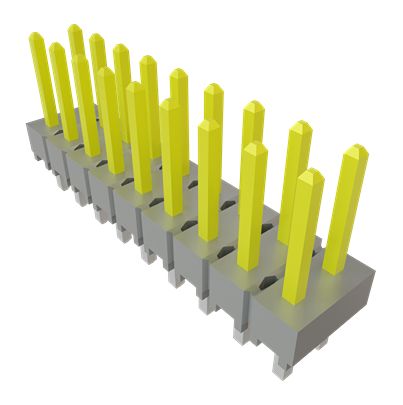 Samtec HTSW Series Vertical Through Hole PCB Header, 18 Contact(s), 2.54 mm Pitch, 2 Row, Unshrouded