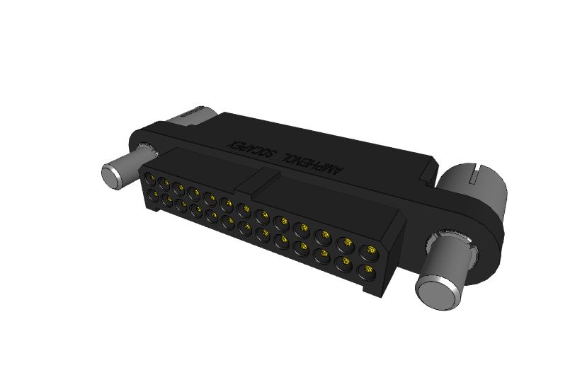 Amphenol Socapex MHDAS Series Straight PCB PCB Header, 26 Contact(s), 1.27 mm Pitch, 2 Row, Shrouded