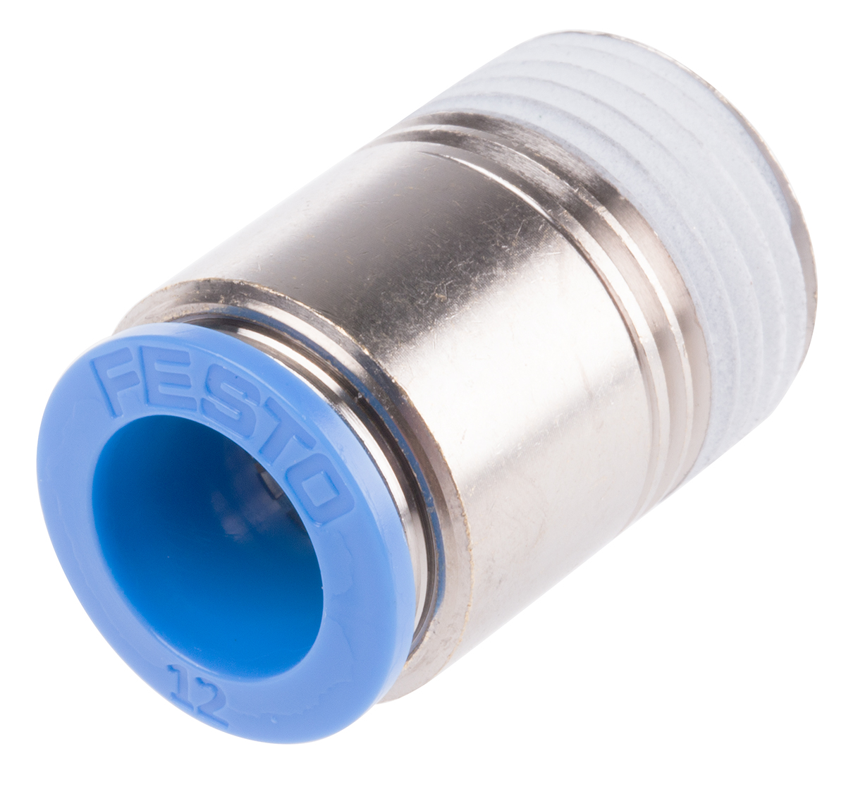 Festo QS Series Straight Threaded Adaptor, R 1/2 Male to Push In 12 mm, Threaded-to-Tube Connection Style, 153021