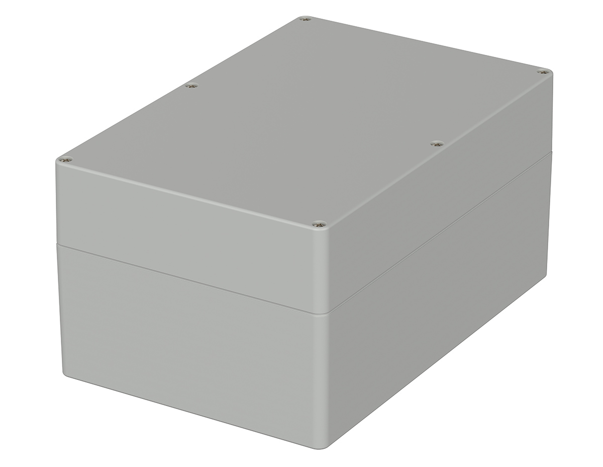 Bopla Euromas Series Grey Polycarbonate Enclosure, IP66, Flanged, Grey Lid, 240.3 x 160.3 x 120mm