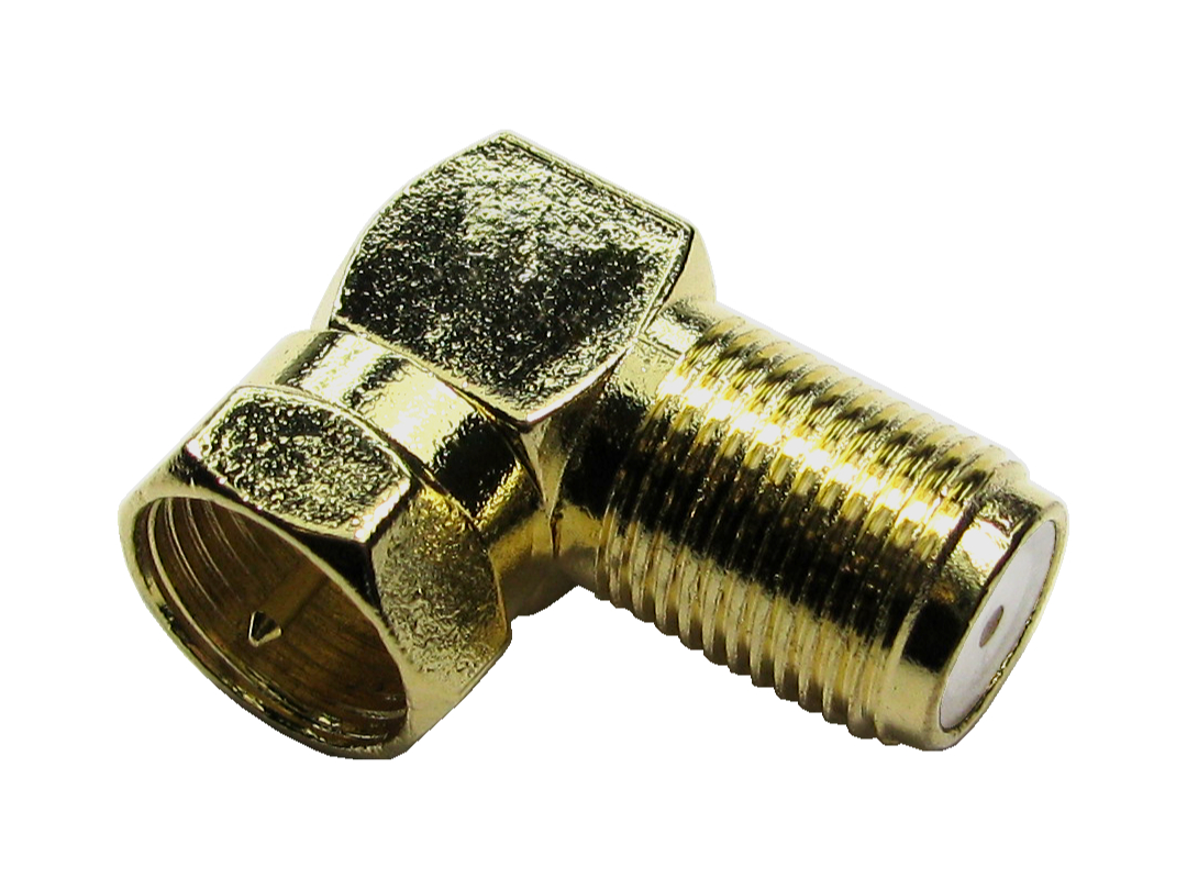 RS PRO Right Angle Coaxial Adapter Type F Plug to Type F Socket