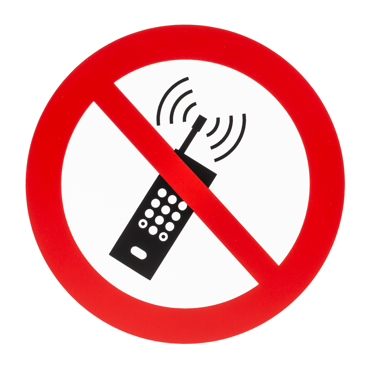 Plastic No Mobiles Prohibition Sign, None