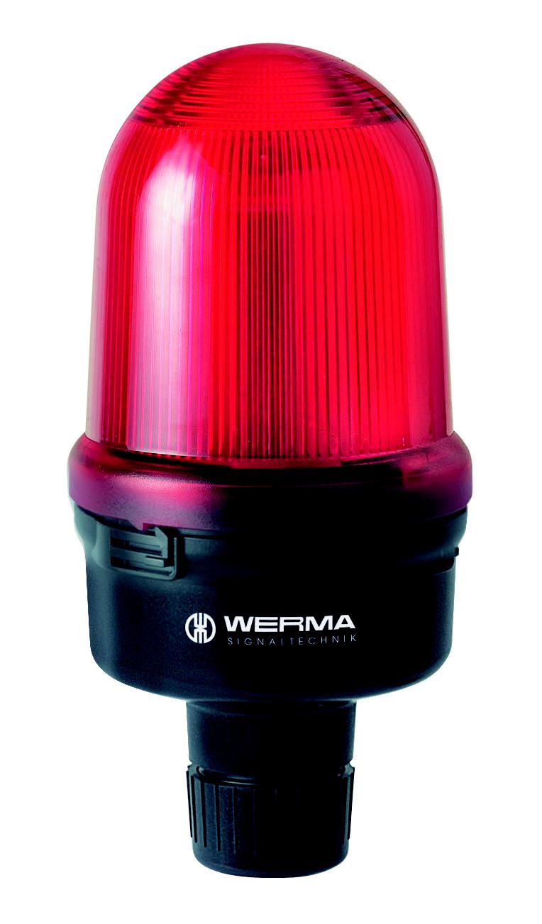Werma 826 Series Red Continuous lighting Beacon, 12 → 230 V, Tube Mounting, Filament Bulb