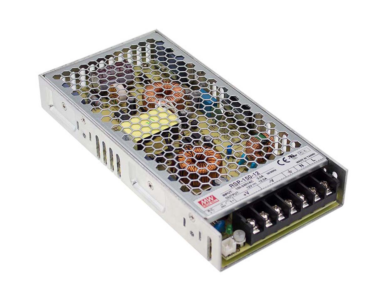 MEAN WELL Switching Power Supply, RSP-150-12, 12V dc, 12.5A, 150W, 1 Output, 120 → 370 V dc, 85 → 264 V