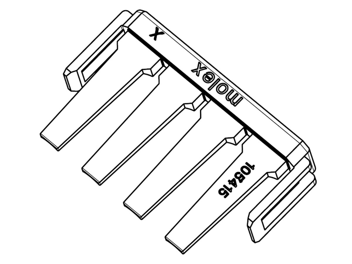 Molex Terminal Position Assurance for use with "Covers the requirements for the application of Mega-Fit 5.70 mm pitch