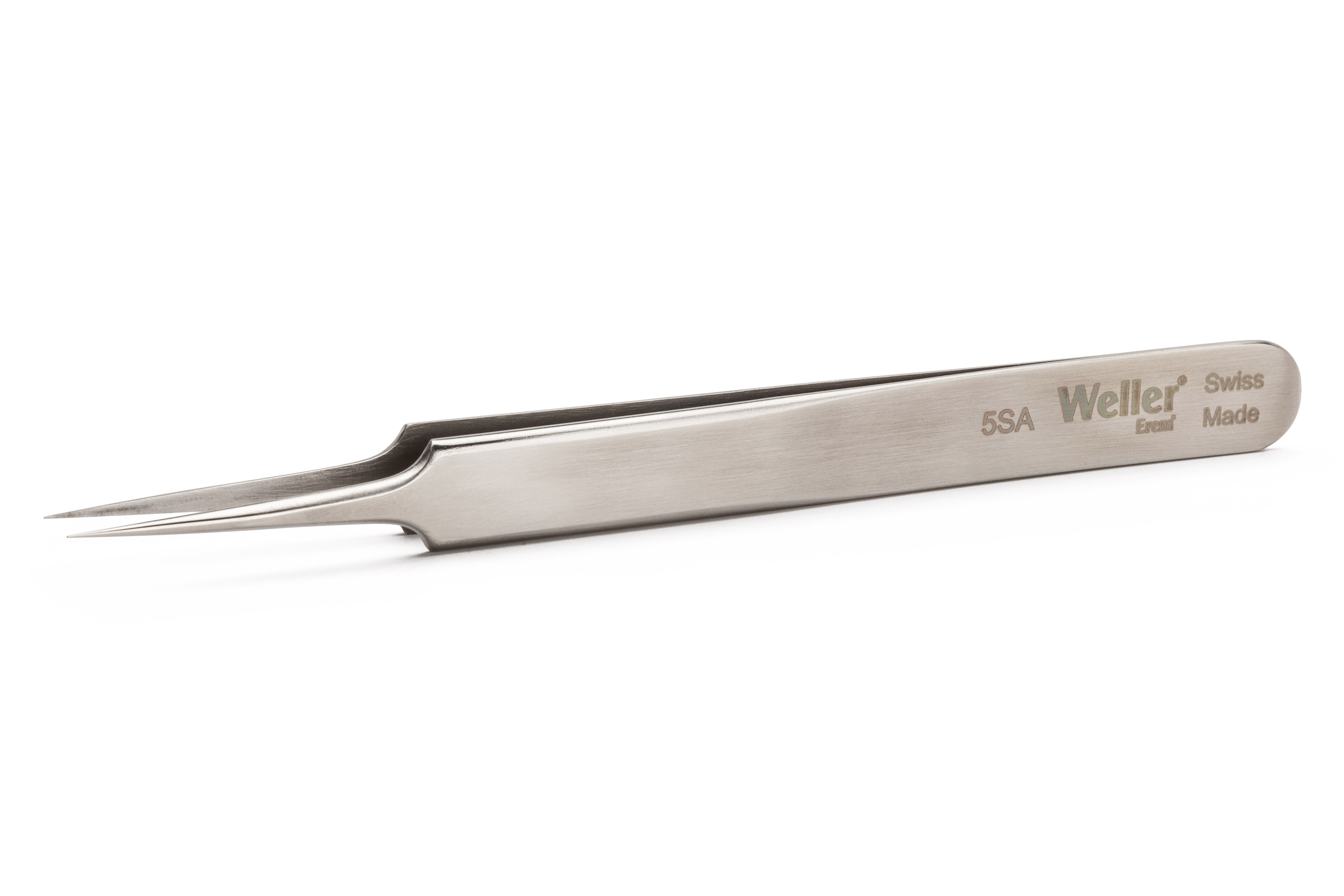 Weller Erem 115 mm, Stainless Steel, Pointed; Relieved, Tweezers