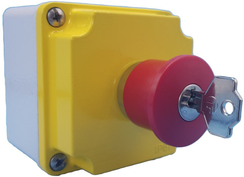 Lovato LPZM Series Key Release Emergency Stop Push Button, Surface Mount, 1NC, IP66, IP67