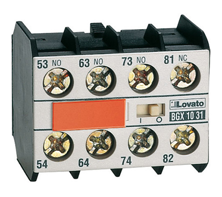 Lovato Auxiliary Contact, 4 Contact, 1NC + 3NO, DIN Rail Mount BG