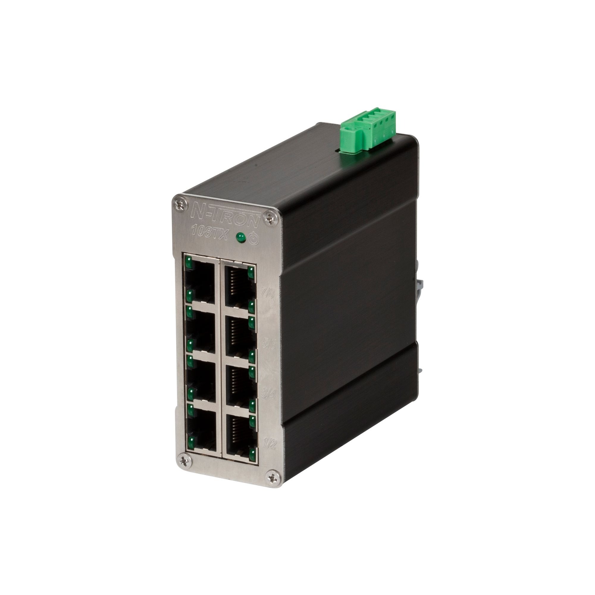 N-Tron 108TX Series DIN Rail Mount Ethernet Switch, 8 RJ45 Ports, 10/100Mbit/s Transmission, 10 → 30V dc