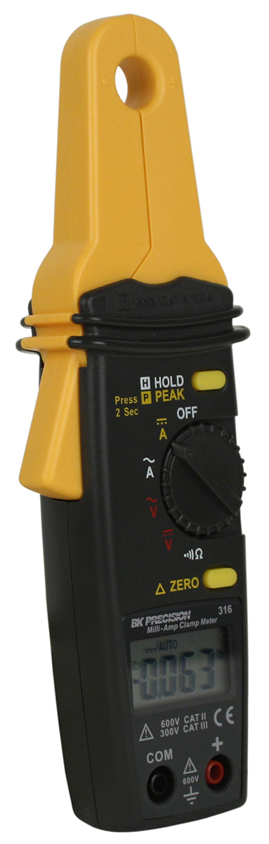 BK Precision BK316 Clamp Meter, 100 A 100 A 600 V 600 V ac CAT II, CAT III