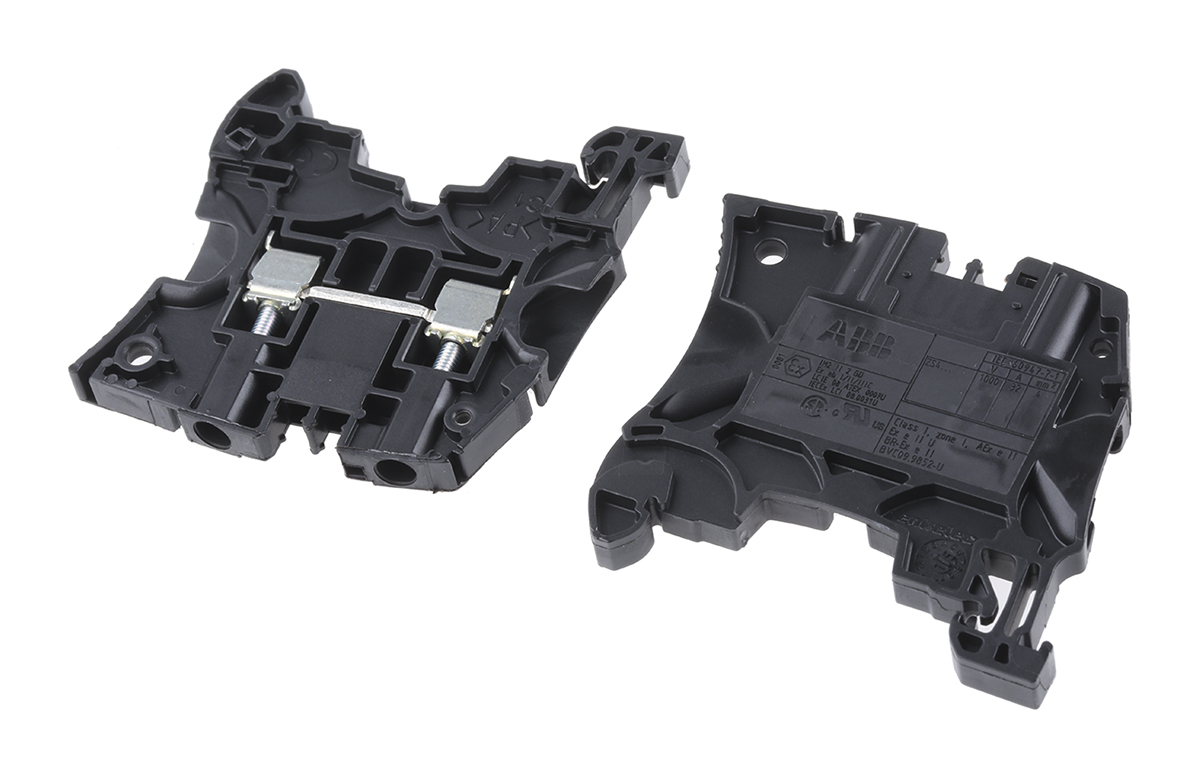 Entrelec 1SNK505066R0000 ZS4 Series Black, 4mm², Double-Level, Screw Termination, ATEX