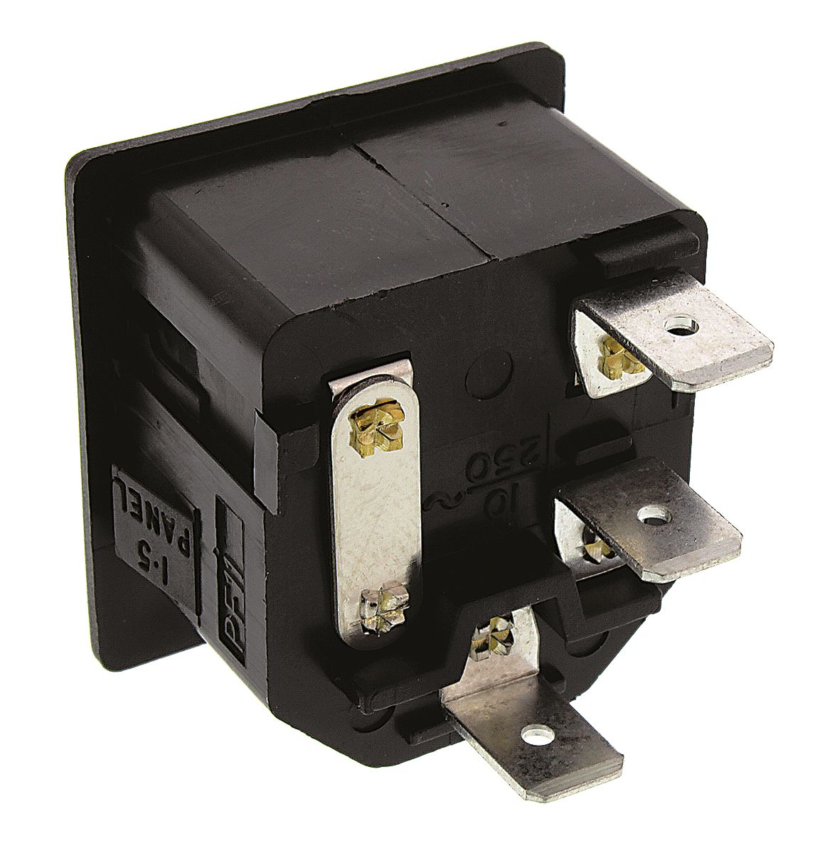 Bulgin C14 Snap-In IEC Connector Male, 10A, 250 V, Fuse Size 5 x 20mm