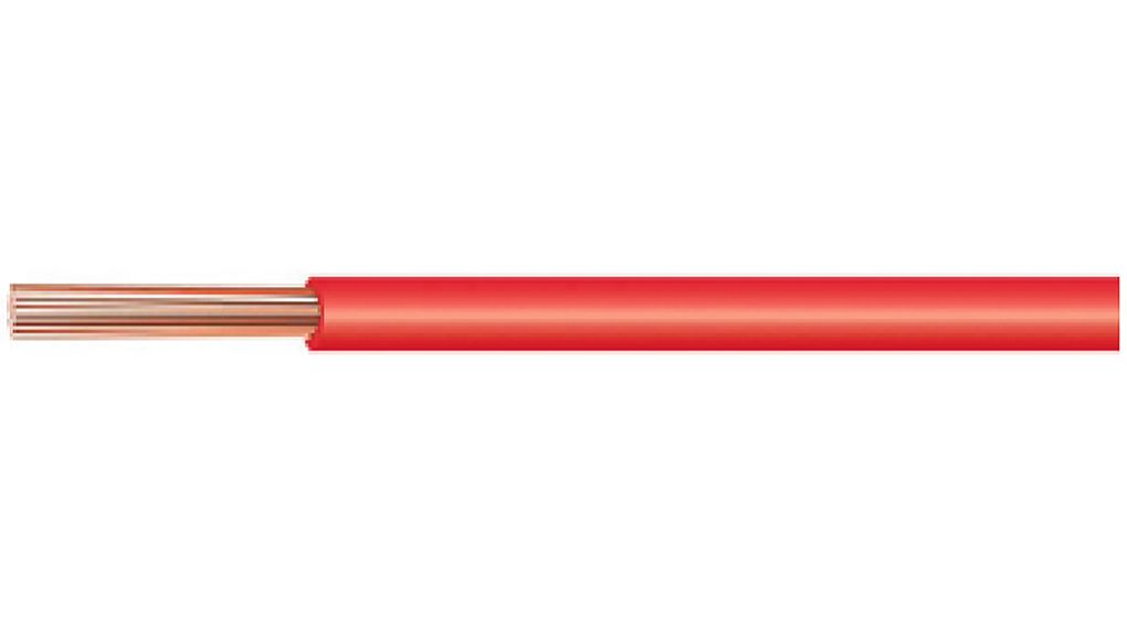 Habia E1619 Series Red 1.22 mm² Hook Up Wire, 16 AWG, 100m, PTFE Insulation, E 1619 RED